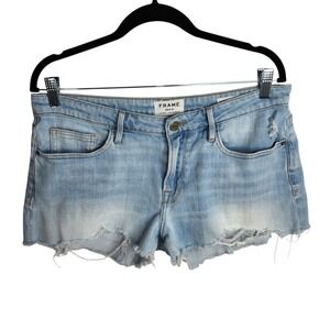 FRAME Women's Le Grand Garçon Shredded Raw Edge Short Size 27 Fits‎ Large Hurrah